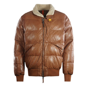 Parajumpers Mens Alf Leather 0616 Jacket Brown