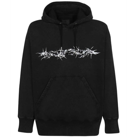 Givenchy Barbed Wire Logo Black Hoodie