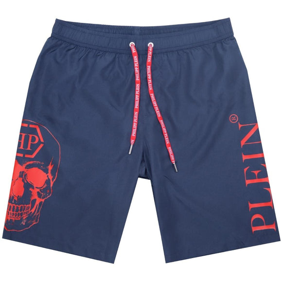Philipp Plein CUPP19 L0185 Navy Blue Swim Shorts
