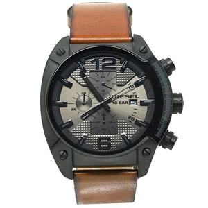 Diesel DZ4317 Overflow Chronograph Brown Leather Strap Watch
