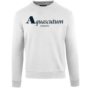 Aquascutum FGIA31 01 Bold London Logo White Sweatshirt