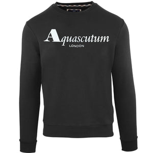 Aquascutum FGIA31 99 Bold London Logo Black Sweatshirt