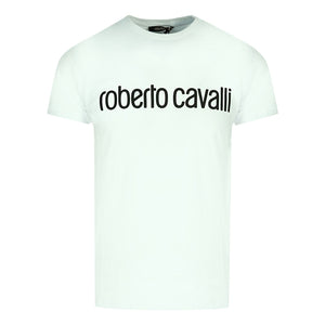 Roberto Cavalli Logo Print White T-Shirt