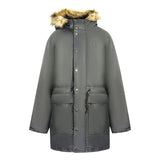 Fred Perry Padded Waxed Cotton Hooded Black Parka Jacket