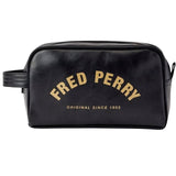 Fred Perry Arch Branded PU Washbag Black Bag