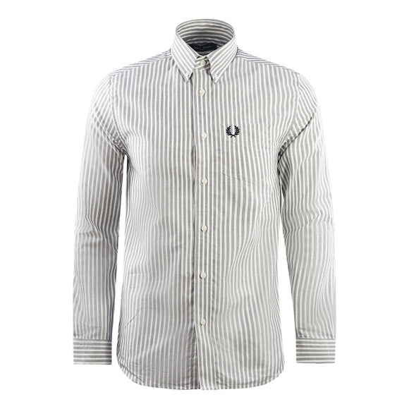 Fred Perry Casual Striped Navy Blue Oxford Shirt