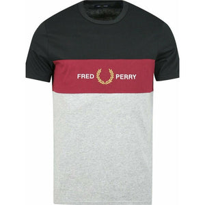 Fred Perry M8530 420 Panel Embroided Grey T-Shirt