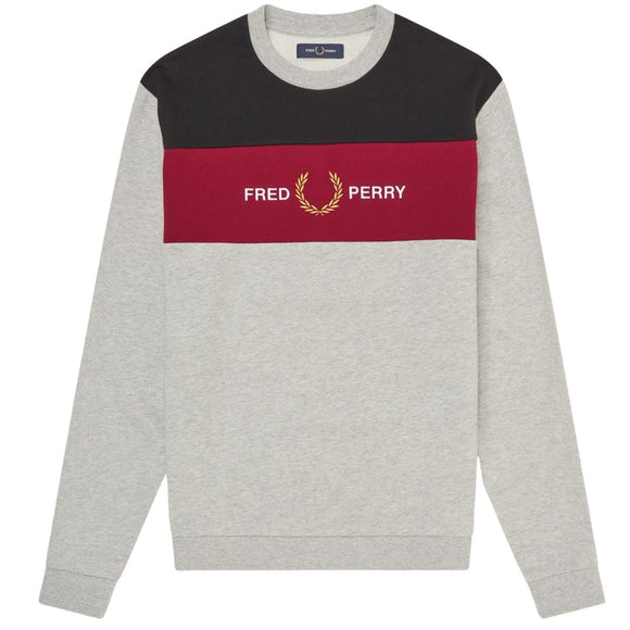 Fred Perry Colourblock M8597 127 Grey Jumper