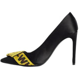 Off-White Branded Tape Commercial Bow Pump Black Heels