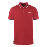 Aquascutum Mens PO002 14 Polo Shirt Bordeaux Red