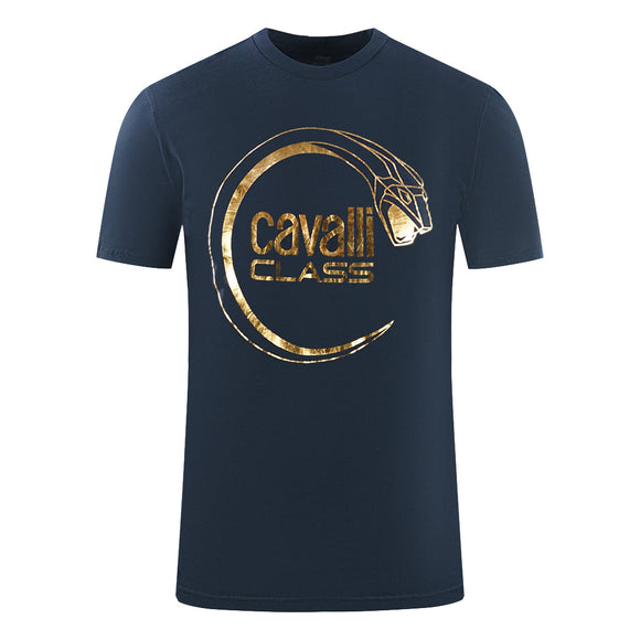 Cavalli Class Mens RXT60B JD060 04926 T-Shirt Navy Blue