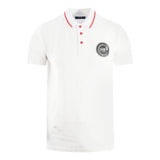 Cavalli Class Circular Snake Logo White Polo Shirt