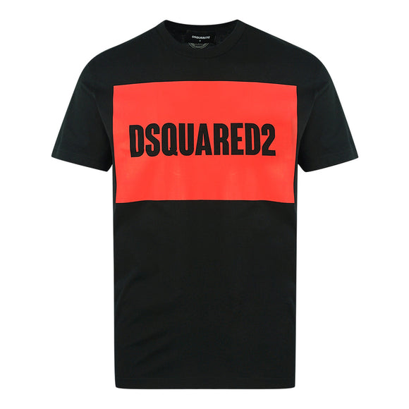 Dsquared2 S74GD0720 S22427 900 Red Box Logo Black T-Shirt