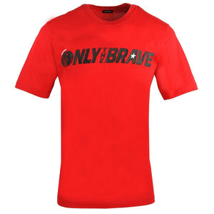 Diesel T-Just-SV Only The Brave Logo Red T-Shirt - Style Centre Wholesale